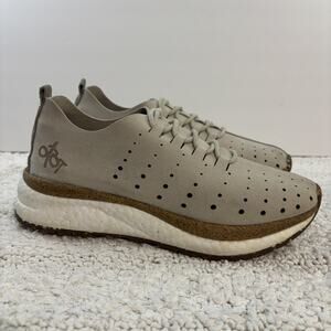 OTBT Women's Alstead Sneaker Gold Suede Perforated Lace Up Comfort Shoe 6M